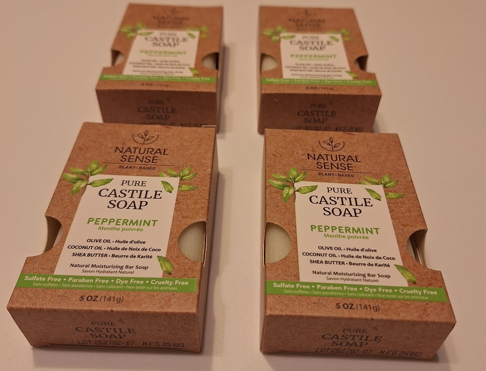 Pure Castillo Soap Peppermint Natural Sense 5 Oz. Each 4 Pack Lot