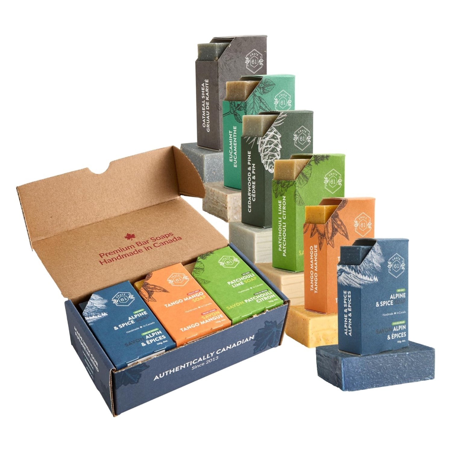 Natural Moisturizing Soap Bars – Pack of 6 with Essential Oils