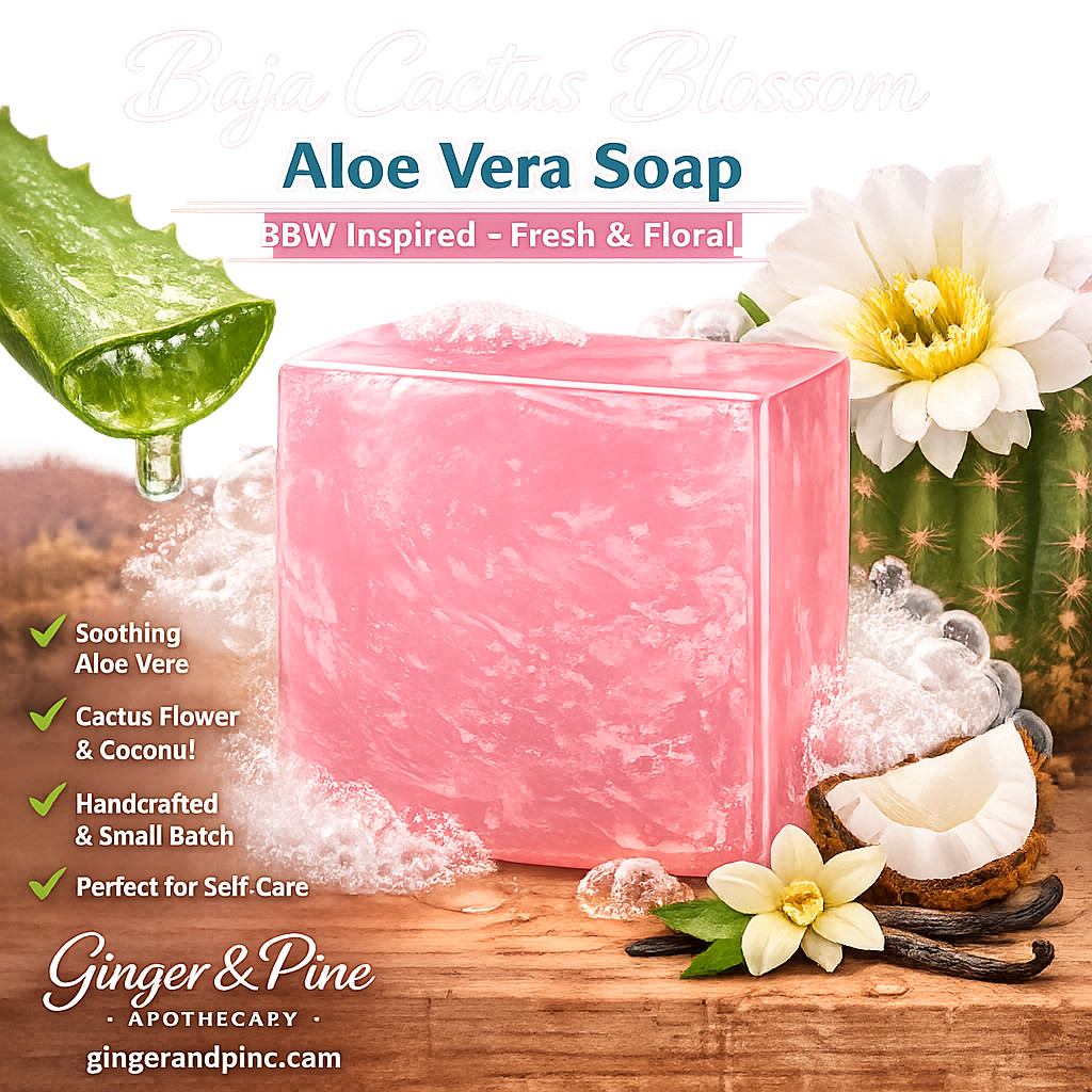 Baja Cactus Blossom Aloe Vera Soap | BBW Inspired Fresh Floral Handmade Bar Soap