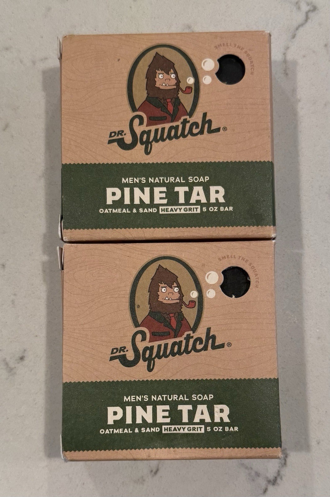 2x Dr. Squatch All Natural Bar Soap for Men with Heavy Grit, Pine Tar