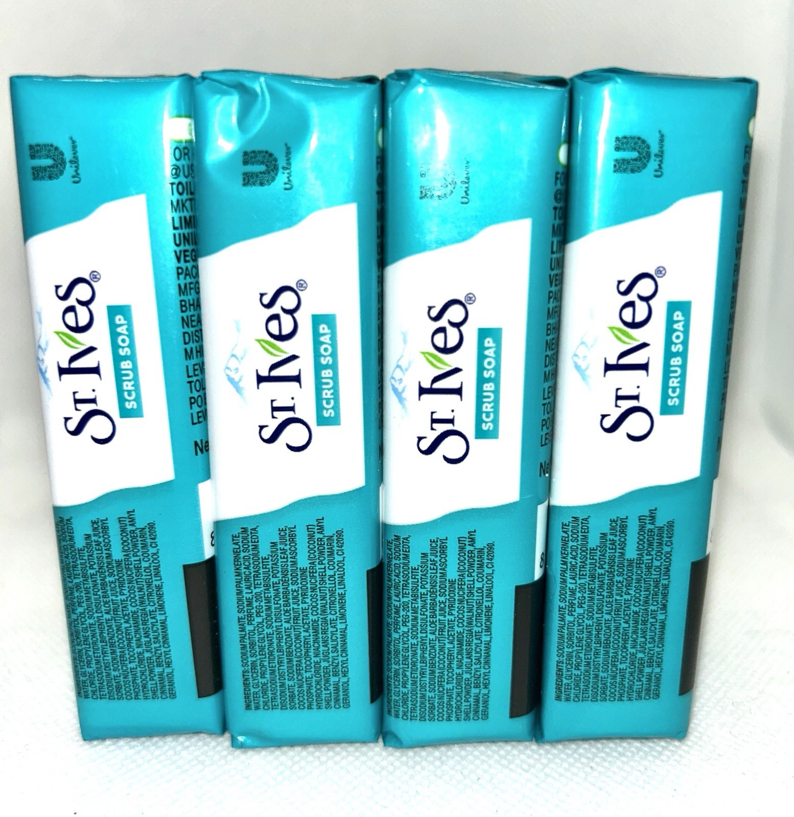 St. Ives’ Scrub Bar Soap with Coconut Water, Aloe, and Walnut (4 Pack)-NEW!!!
