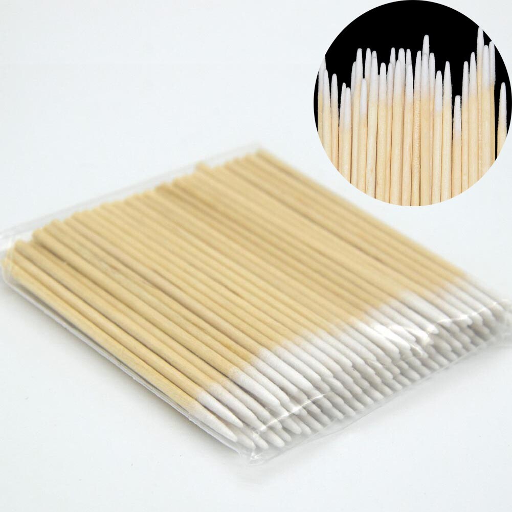 100PCS Cotton Swabs Pointed Swab Applicator Q-tips Wooden Sticks Applicator