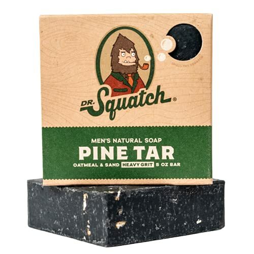 Dr. Squatch All Natural Bar Soap for Men w/Heavy Grit, Pine Tar, 5oz