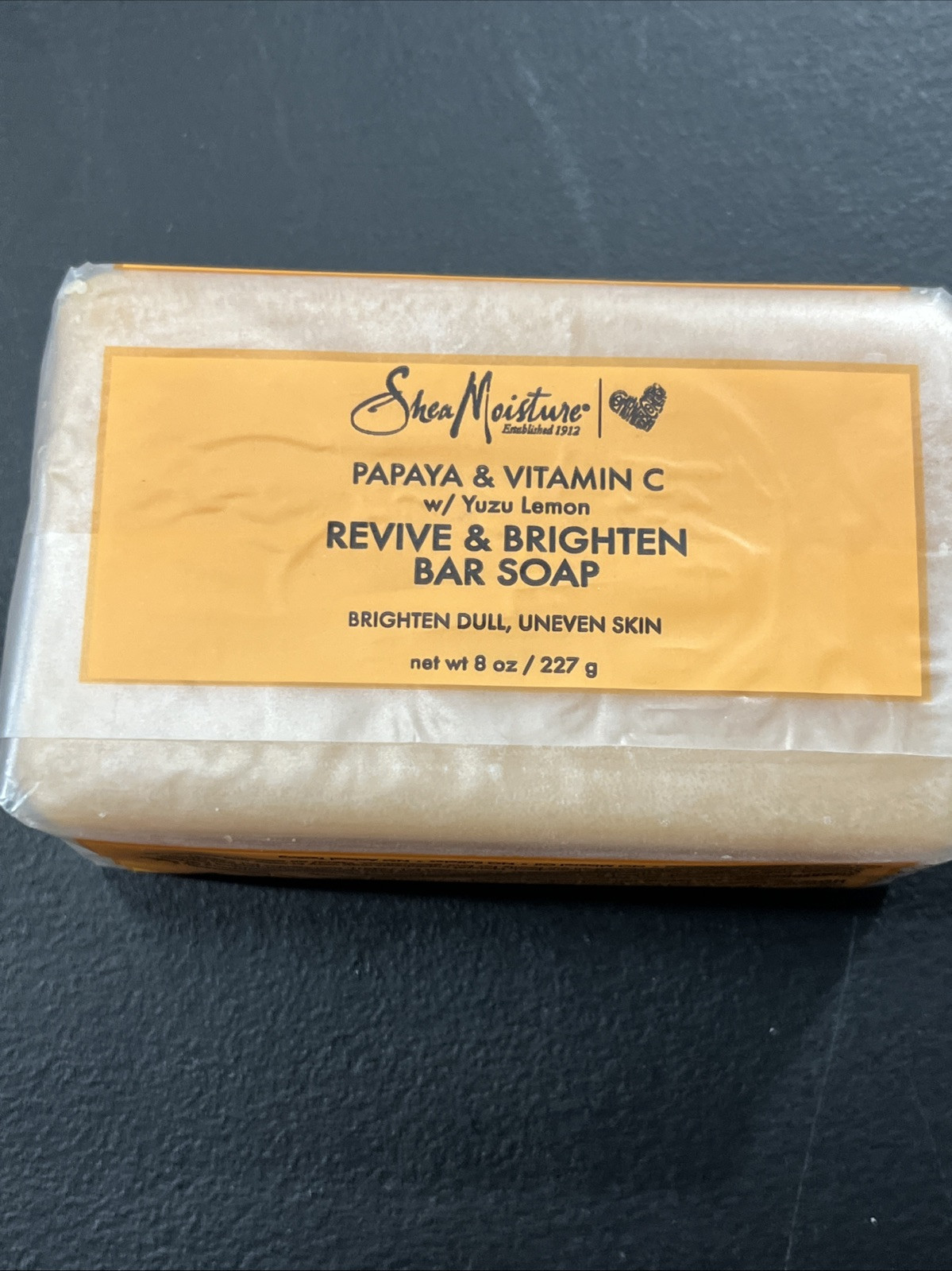3)SHEA MOISTURE PAPAYA & VITAMIN C W YUZU LEMON REVIVE & BRIGHTEN BAR SOAP DULL