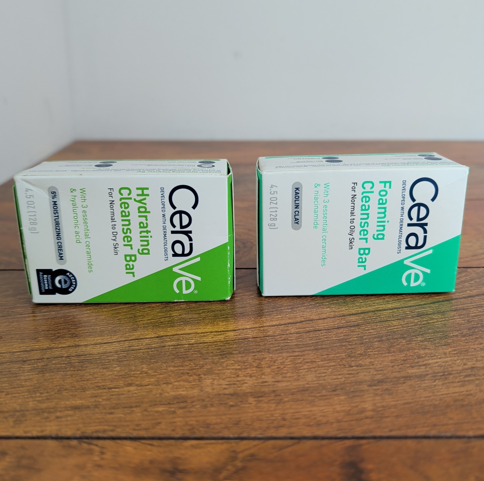 CeraVe Foaming Cleanser Bar, Kaolin Clay & Hydrating Cleanser Bar – 4.5oz Each