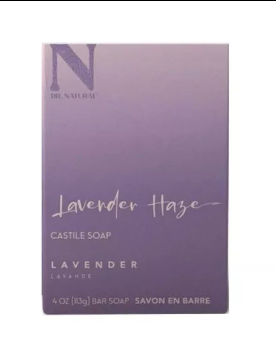 Dr. Natural 4 Oz. (113g) Bar Soap ●LAVENDER HAZE● Lavender Castile Soap.