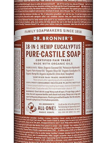 Dr. Bronner’s Pure-Castile Organic Liquid Soap Hemp Eucalyptus 18-in-1 32 FL OZ