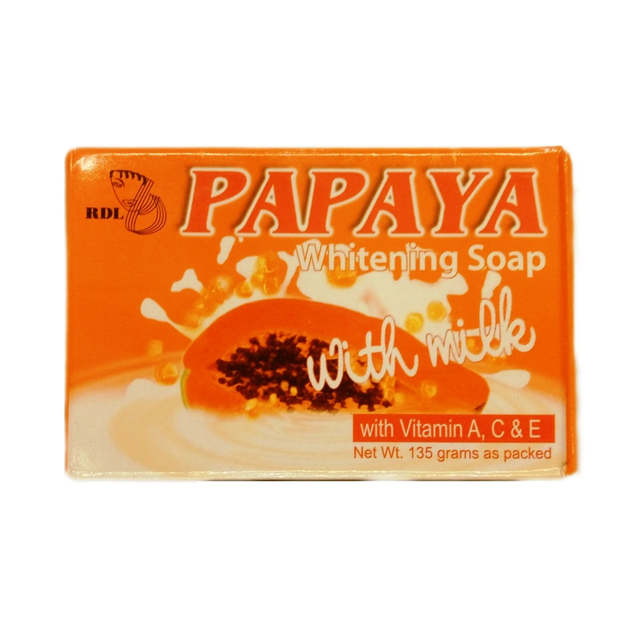 3 Packs of RDL Papaya Whitening Soap With Milk 135g with Vitamin A, C & E