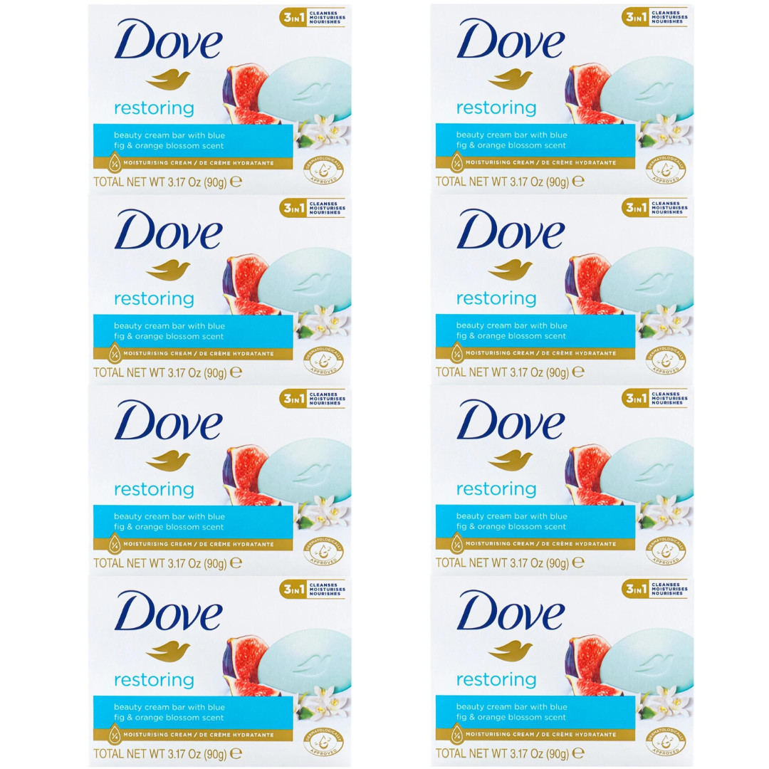 Dove Restoring Blue Fig Soap Bar Moisturizing Soft Skin 90g / 1.7oz (Pack Of 8)