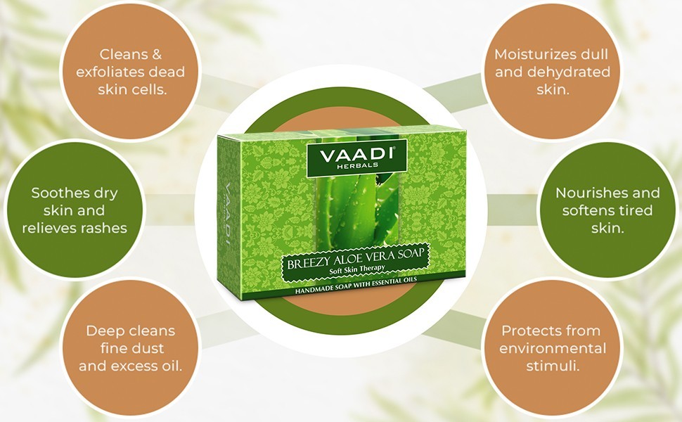 Aloe Vera Soap – Each 2.65 Oz, Pack of 6(16 Ounces)