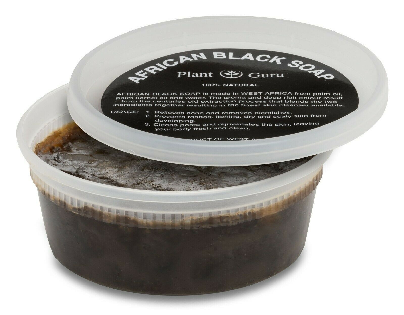 Raw African Black Soap Paste 8 oz. 100% Pure Natural Organic Face Body Wash