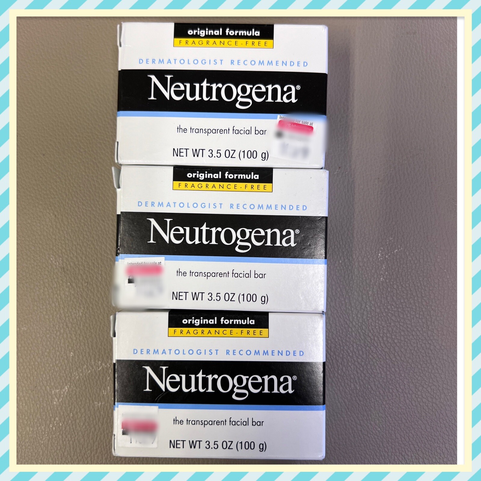 3X Neutrogena Transparent Facial Bars 3.5 Oz. Each – 3 LOT
