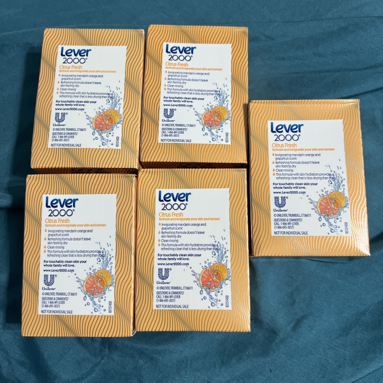 Lever 2000 Citrus Fresh Soap Bars 4 oz Discontinued Retired Lot of 5