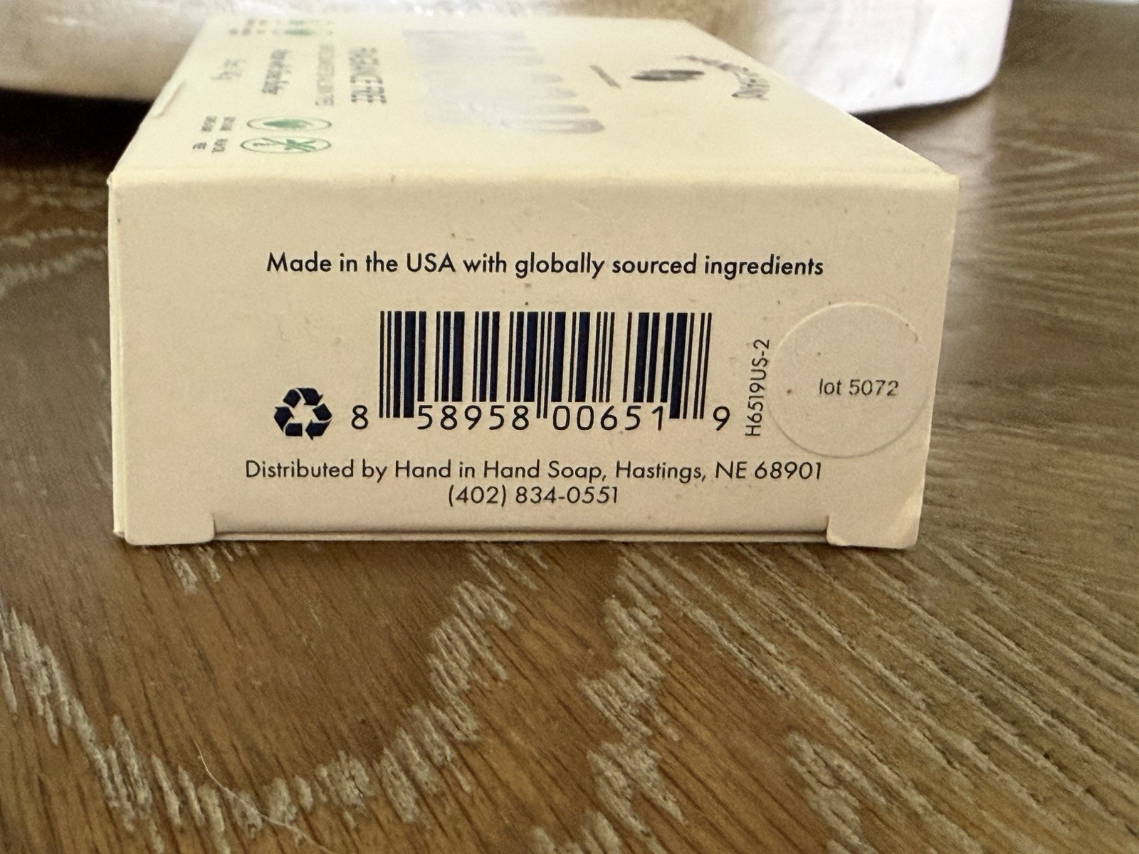 Hand in Hand Sustainable Suds Fragrance-Free Bar Soap, Vegan Palm Oil-Free 5 oz