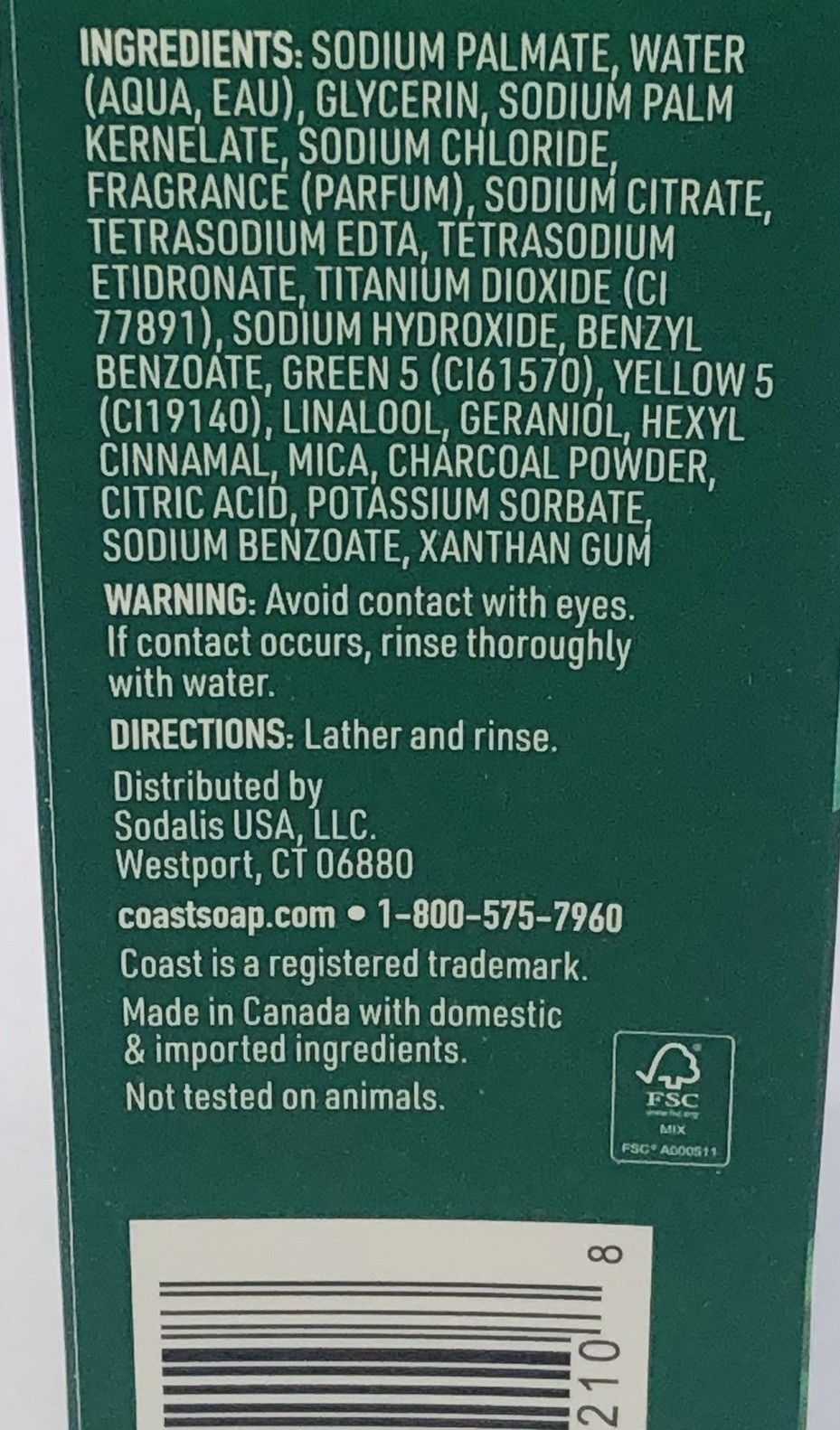 4~ Coast® Emerald Burst Moisturizing Bar Soap 7.05 Oz each Lot of 4 ~ FREE SHIP
