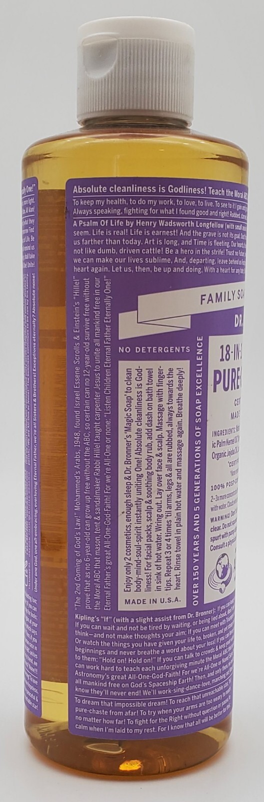 Dr Bronner’s 18-In-1 Hemp Lavender Pure-Castile Soap 16fl oz 473ml
