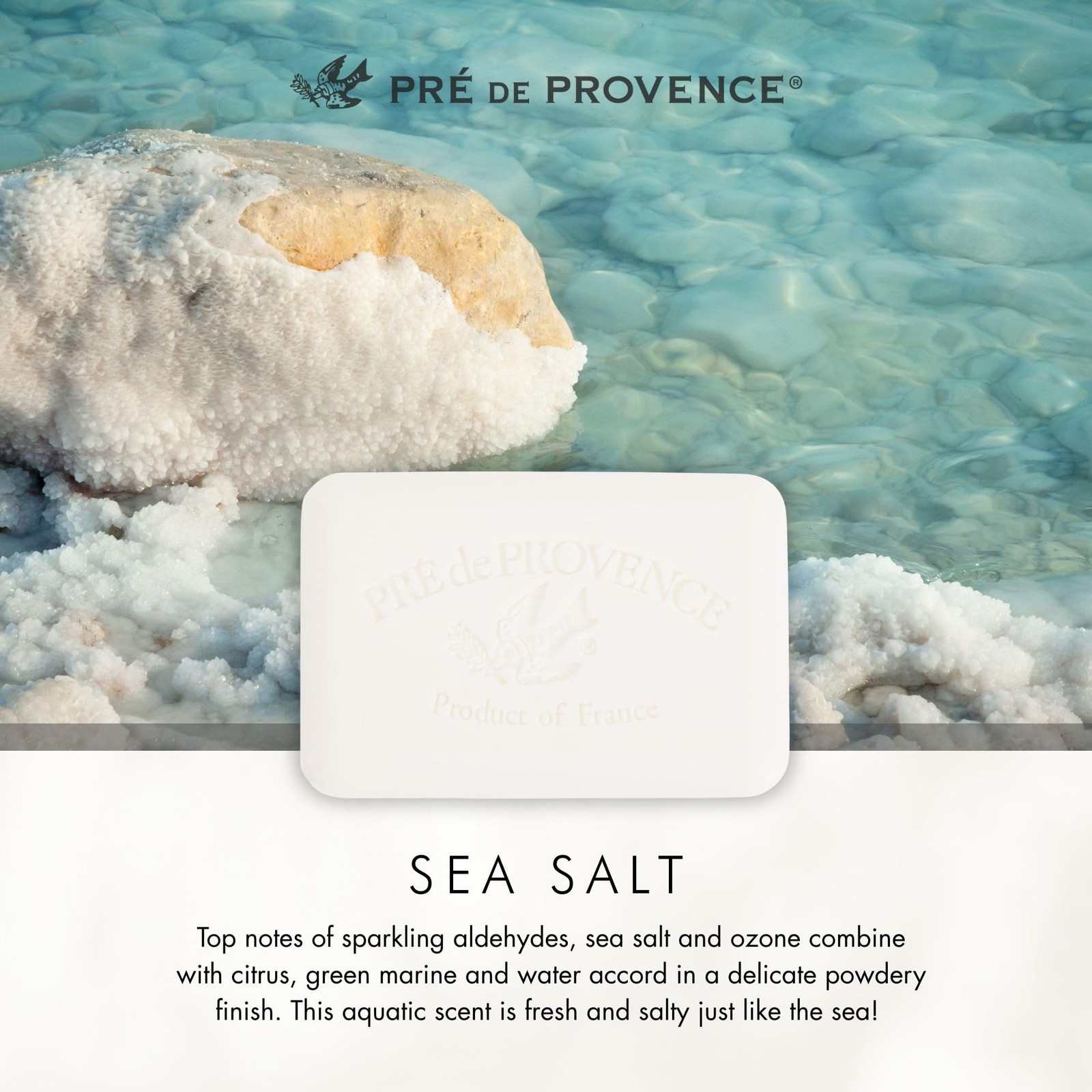 Pre de Provence Artisanal Soap Bar, Natural 5.3 Ounce (Pack of 1), Sea Salt