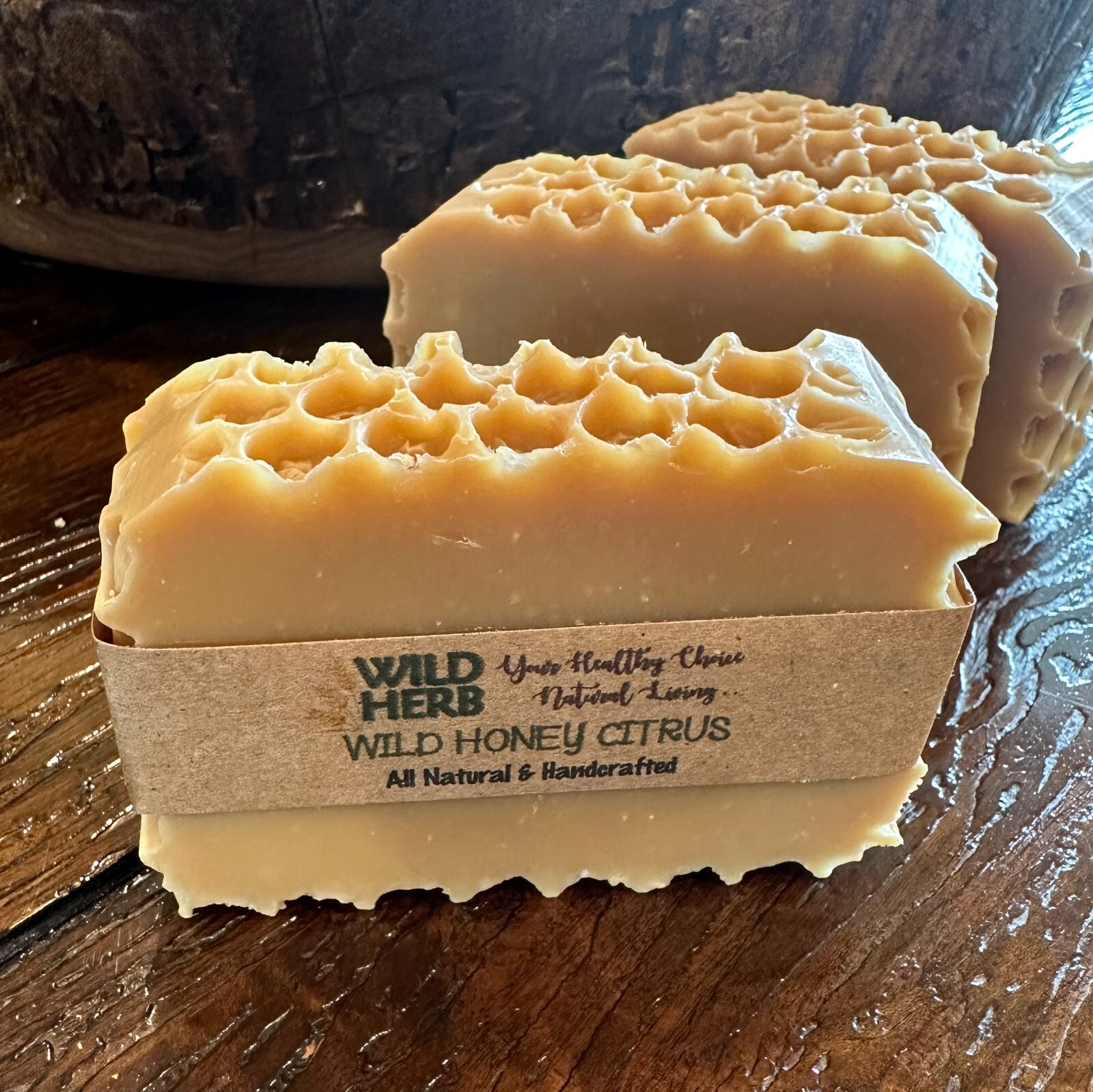 PURE NATURAL ORGANIC: Wild Honey Citrus Soap Bar by Wild Herb Soap | All ages!