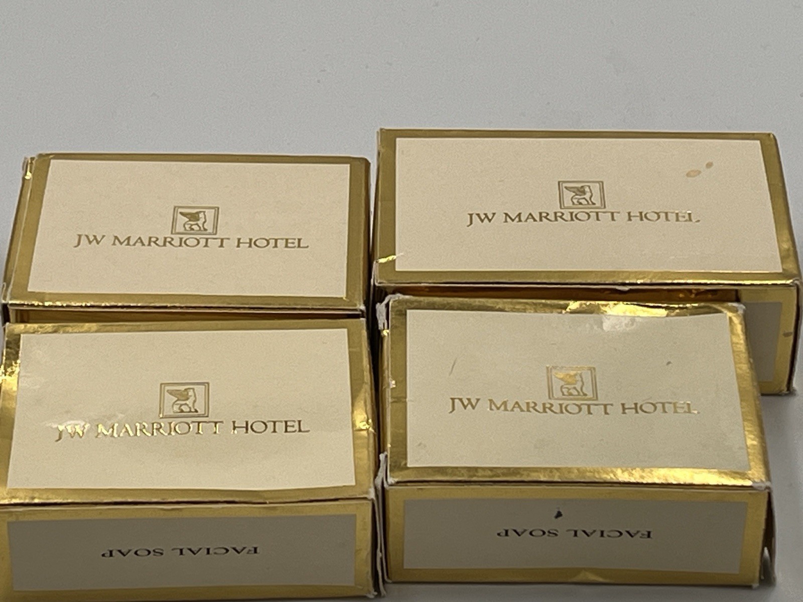 Set Of 4 Marriott Hotel Luxury Soap Bars 3- Facial Bars & 1- Bath Soap Bar