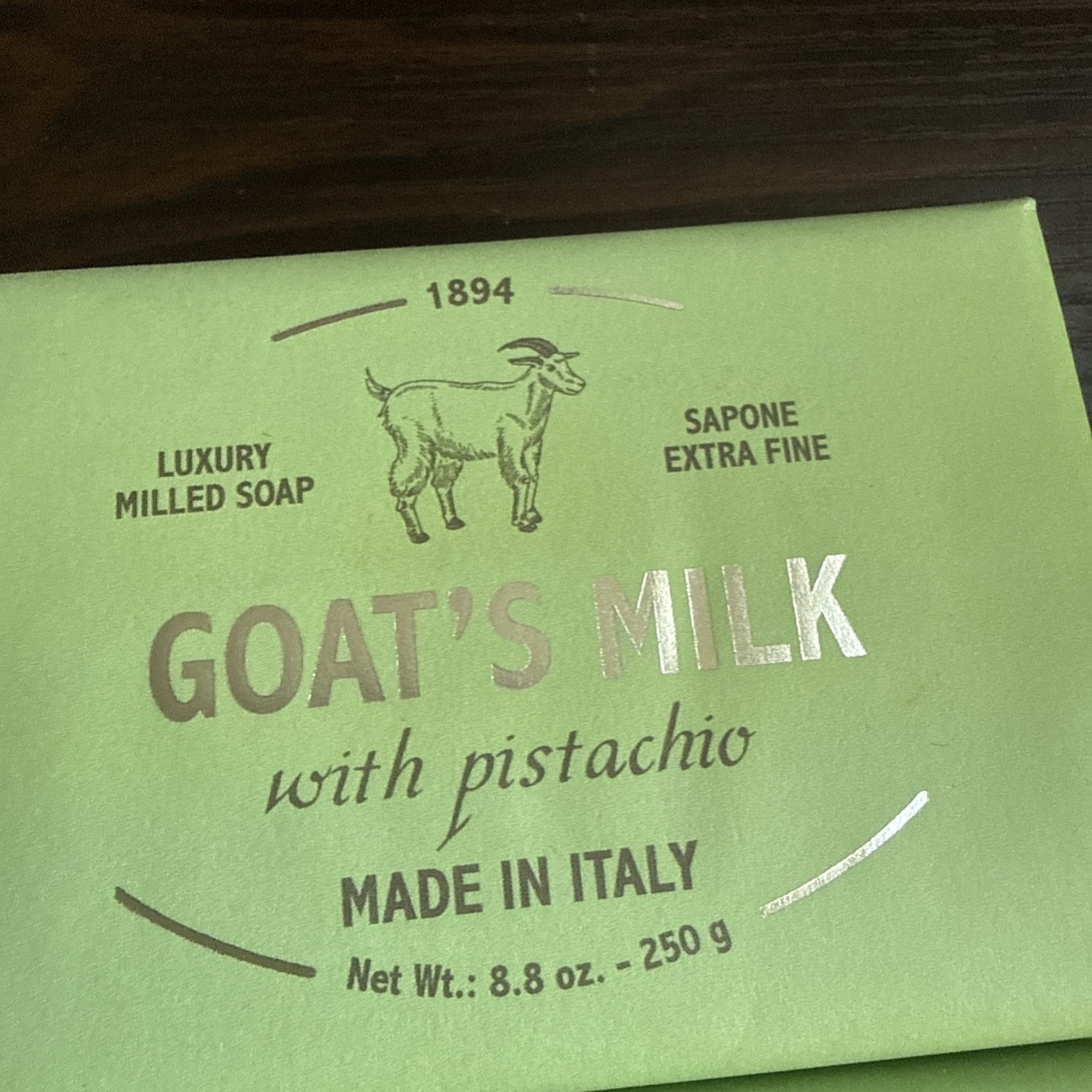 2 pcs SAPONERIE MARIO FISSI SRL 8.8 OZ Bar Soap GOAT MILK With Pistachio