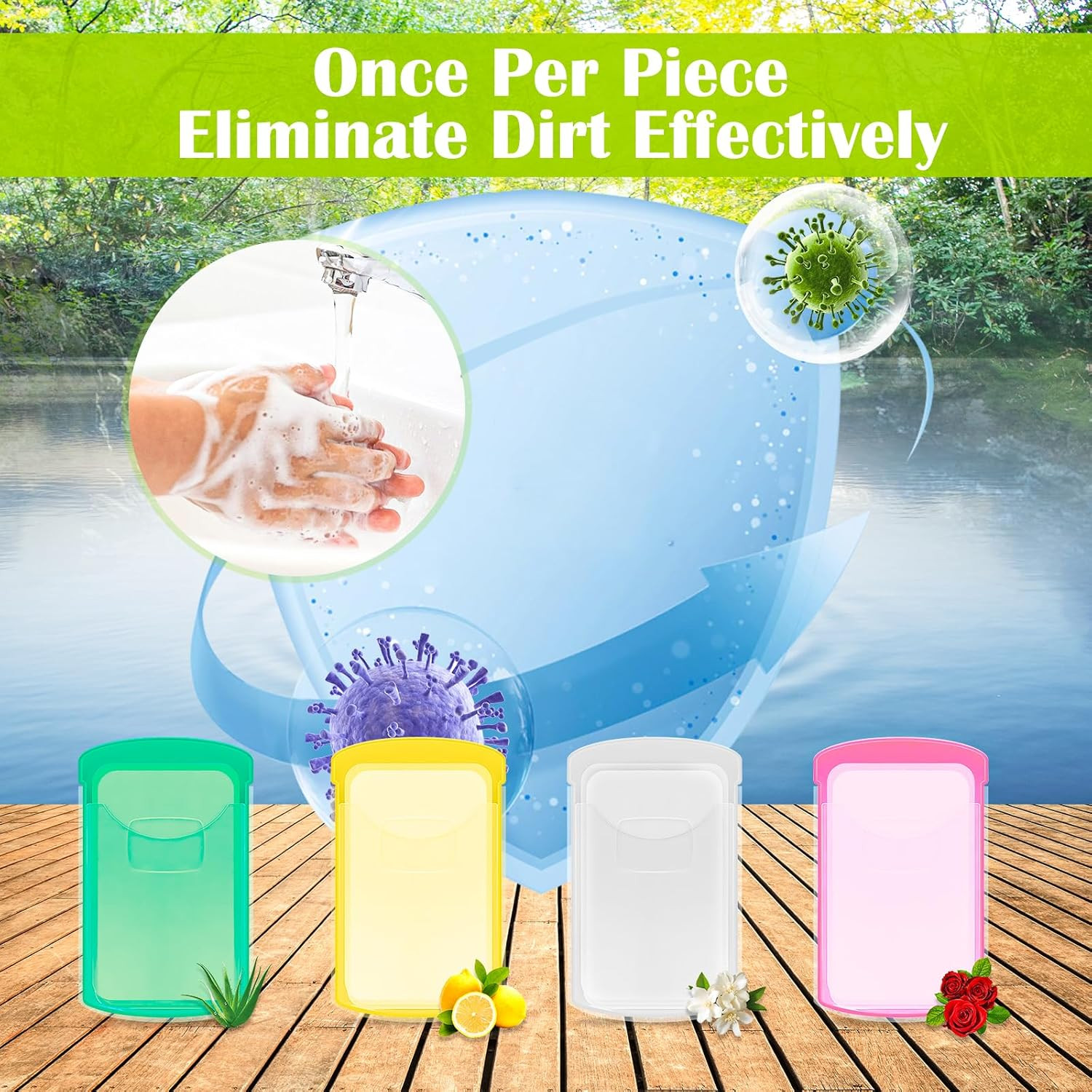 2 Boxs (100 Sheets) Hand Washing Soap Sheets for Outdoor Travel,Portable Camping