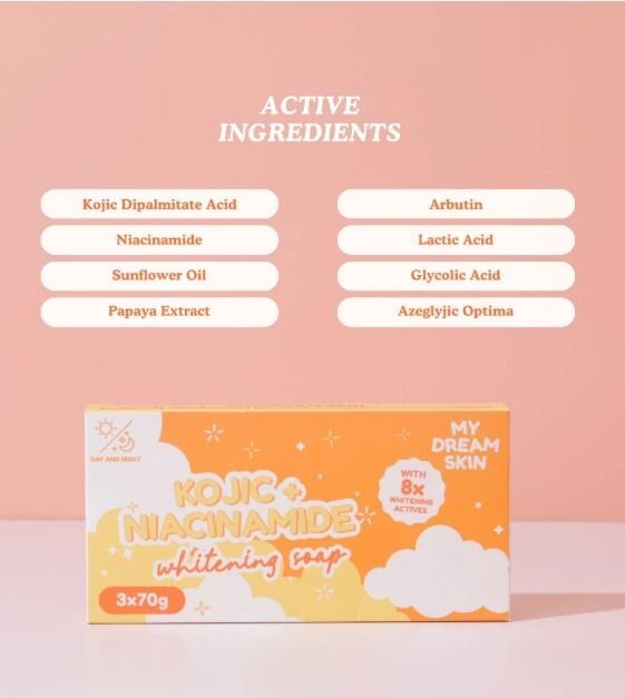 2 pcs My Dream Skin – Kojic + Niacinamide Soap 90 g New Packaging & Big size