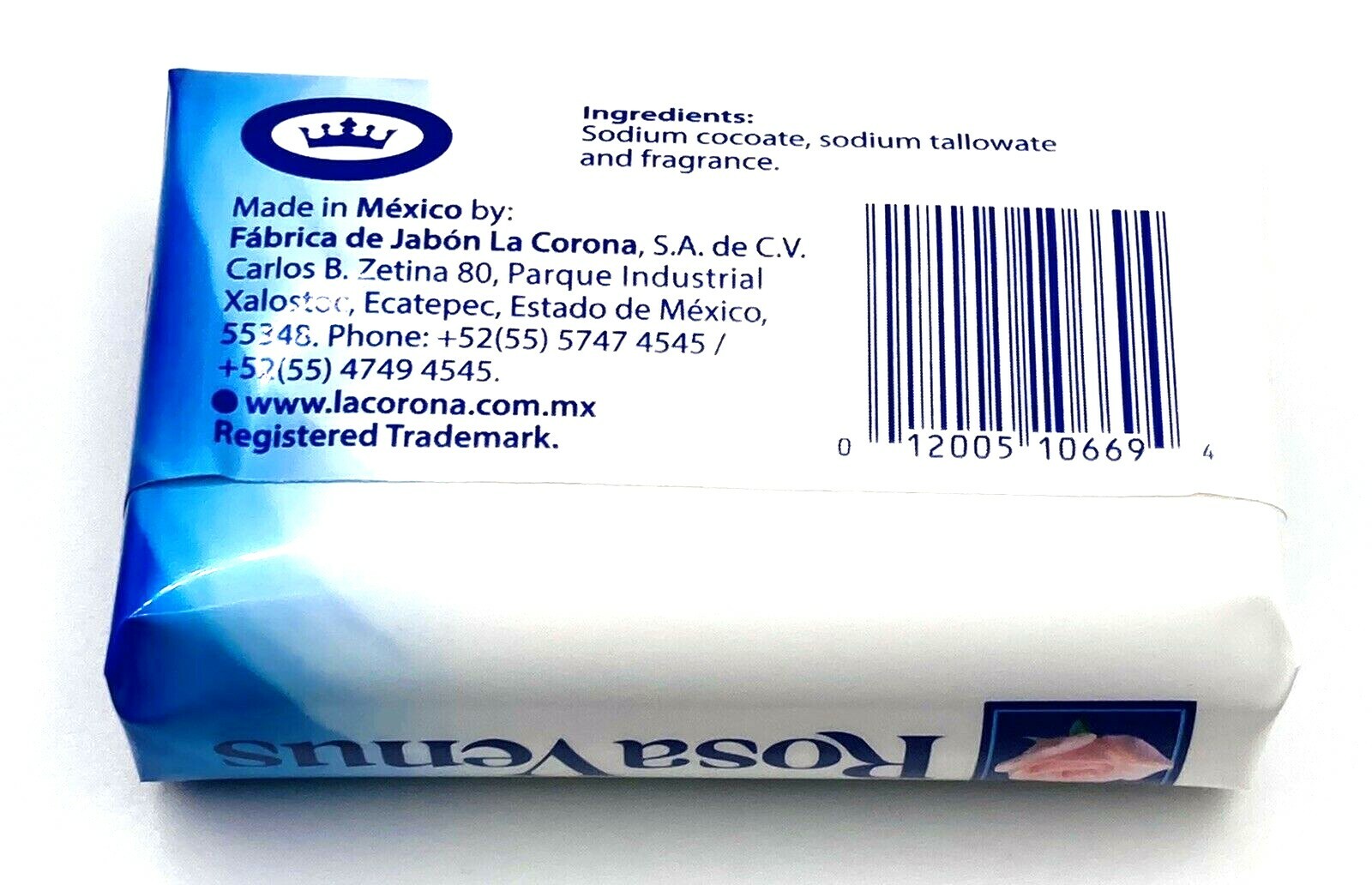 (2 Pack) Rosa Venus White Bar Soap 5.3 oz. Jabón Rosa Venus Blanco