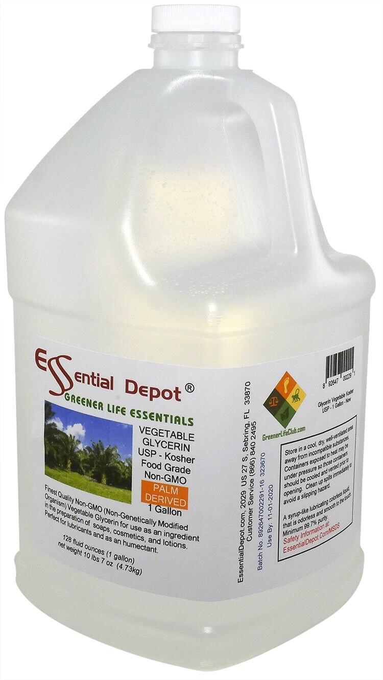 glyCUBE – 3 Gal PALM DERIVED Vegetable Glycerin & 1 Gal Propylene Glycol – USP