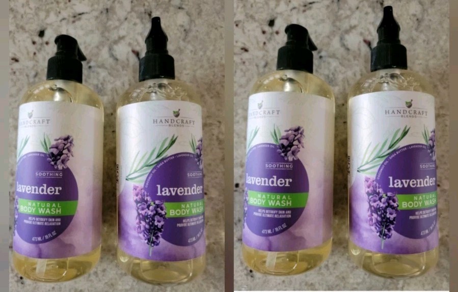 Lot of 4 Lavender Body Wash Detox Skin Coconut Olive Oil Peppermint 16 fl oz