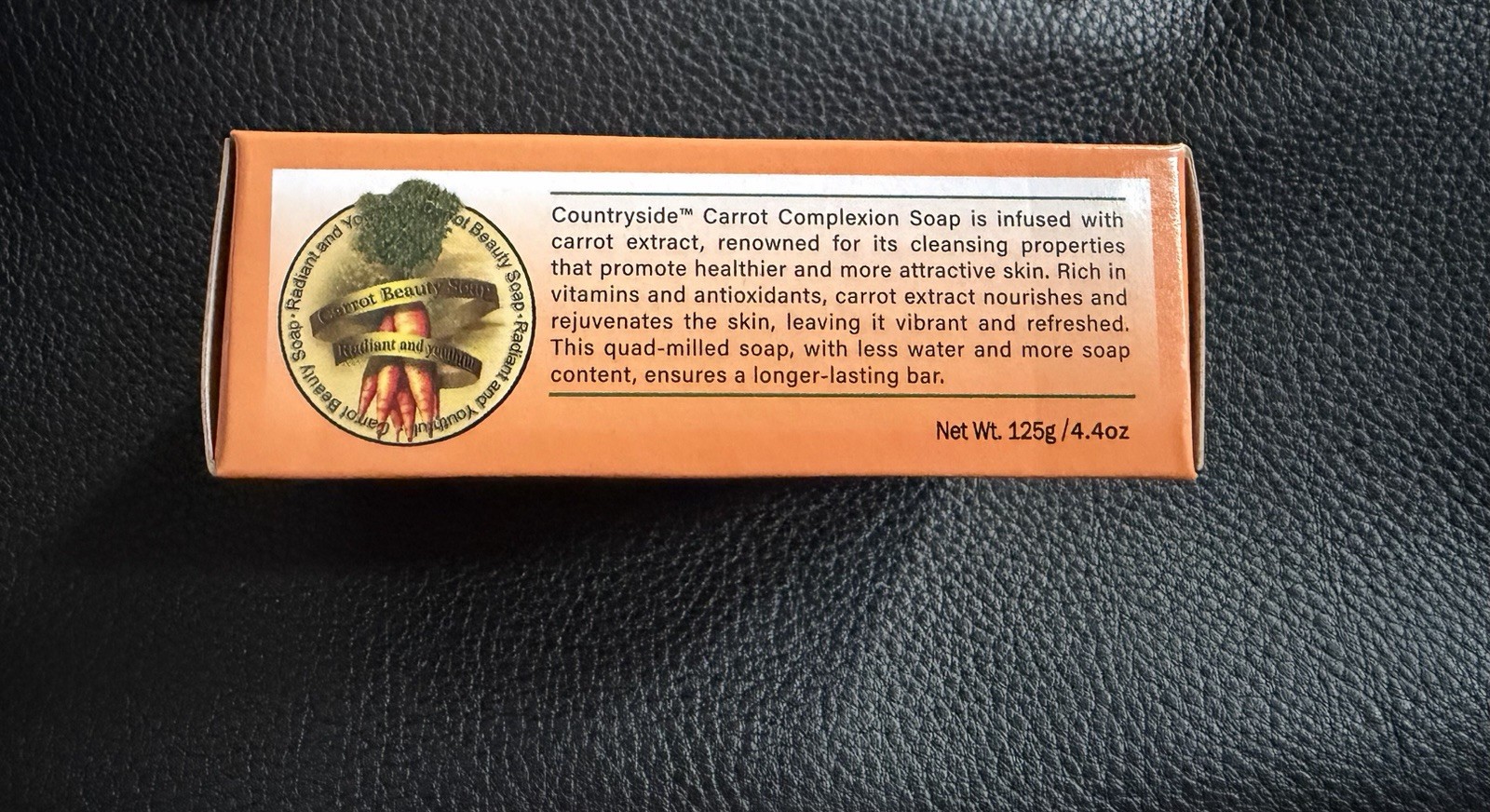 Carrot Complexion Quad-Milled Beauty Bar with Carrot Extract 125g, 3 Pcs