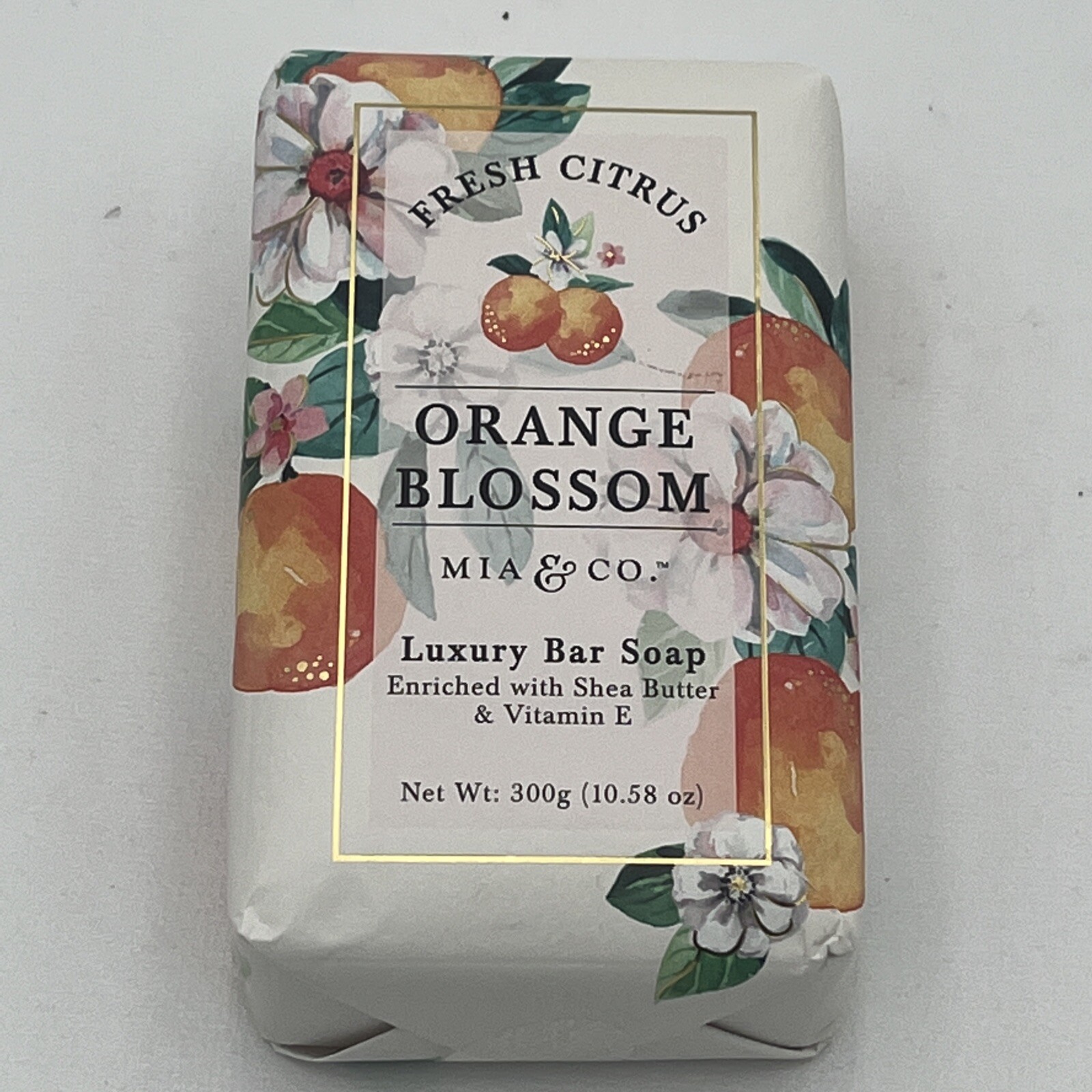Mia & Co. Fresh Citrus Orange Blossom Luxury Bar Soap Shea Butter Vit E 10.58 oz