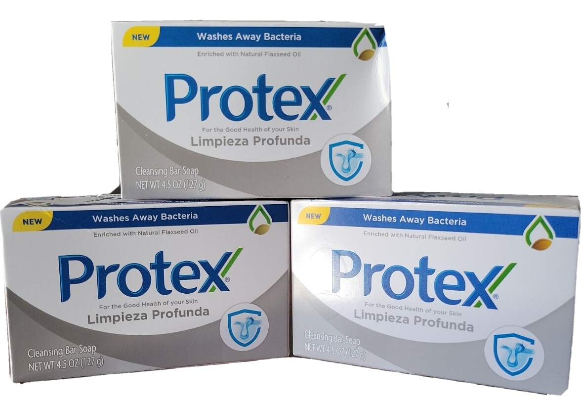(2 Pks-5bars-3.7oz) PROTEX DEEP CLEANING ANTIBACTERIAL SOAP BAR JABON PROTEX