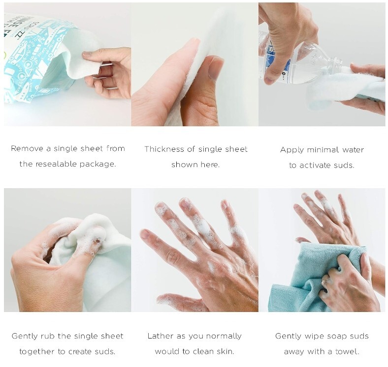 Scrubzz Disposable No Rinse Bathing Wipes – 25 Pack – All-In-1 Single Use Shower