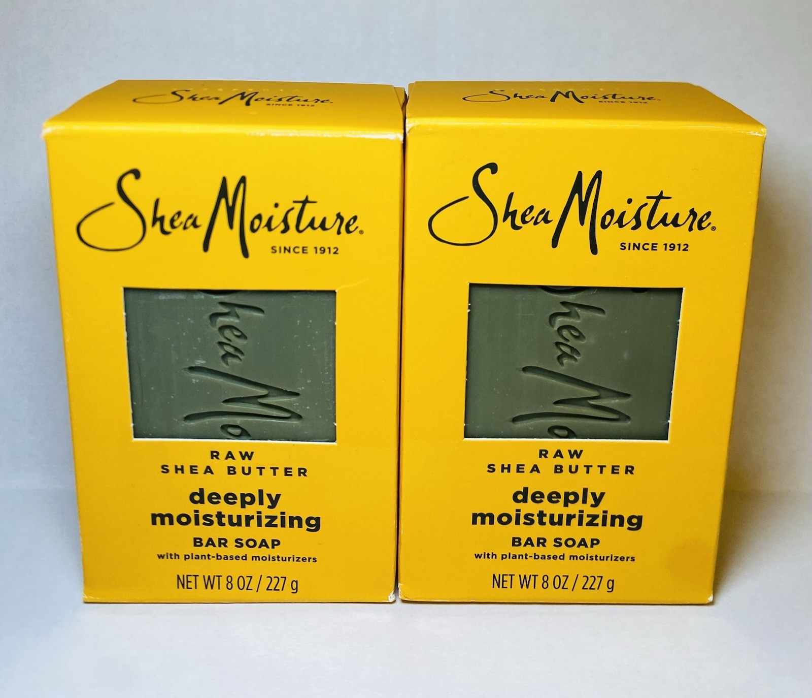 2 New Shea Moisture Raw Shea Butter Soap w/ Frankincense & Myrrh 8 oz Bars