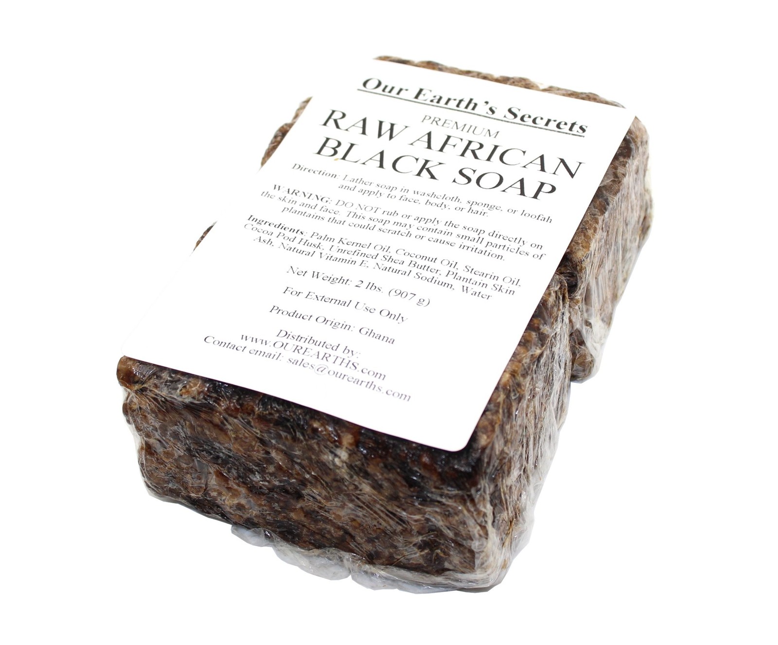 Our Earth’s Secrets Natural Raw African Black Soap 2 lbs Unscented