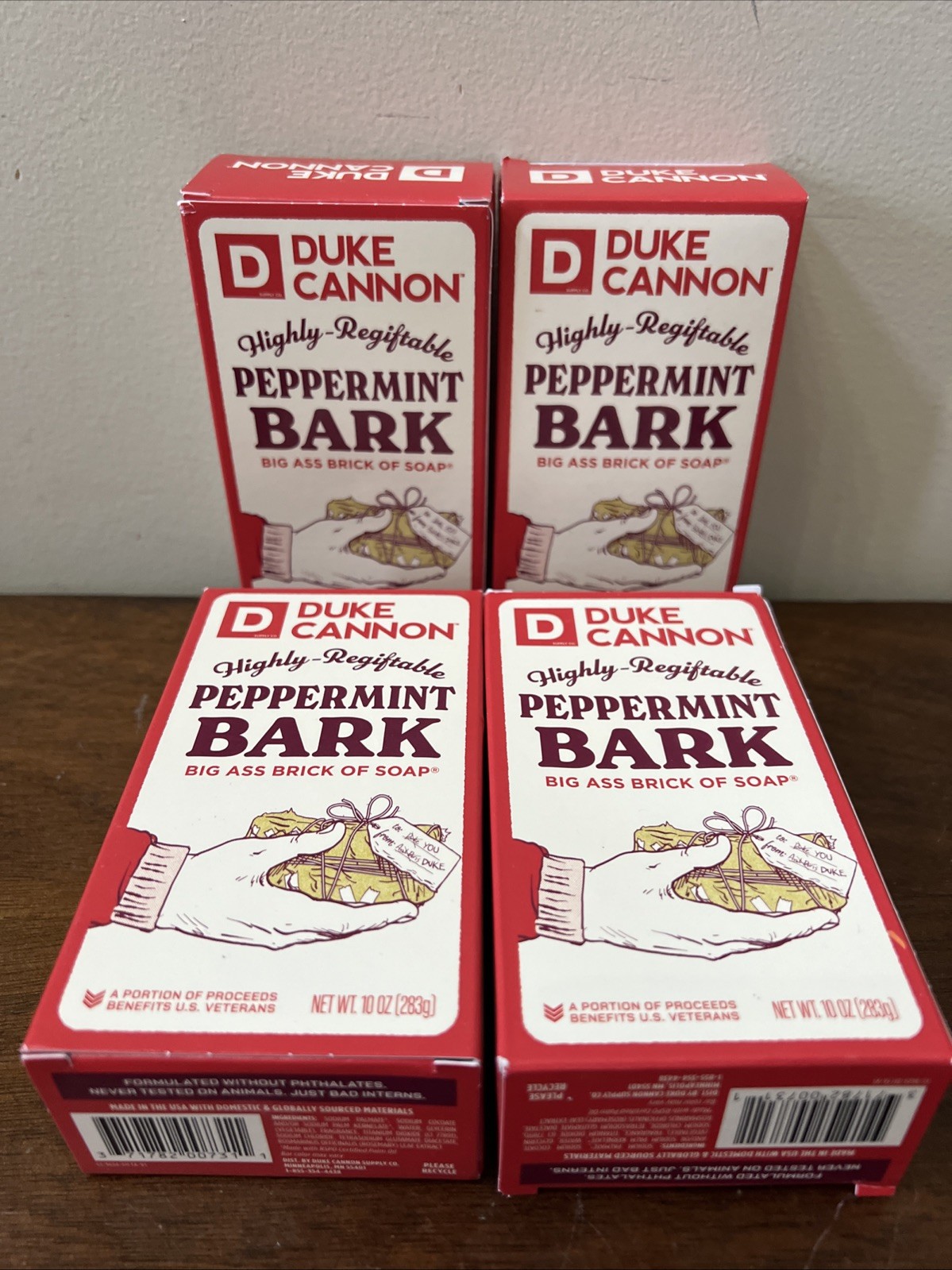 Duke Cannon Supply Co. Peppermint Bark Brick of Bar Soap Limited 10oz (4 Pack)