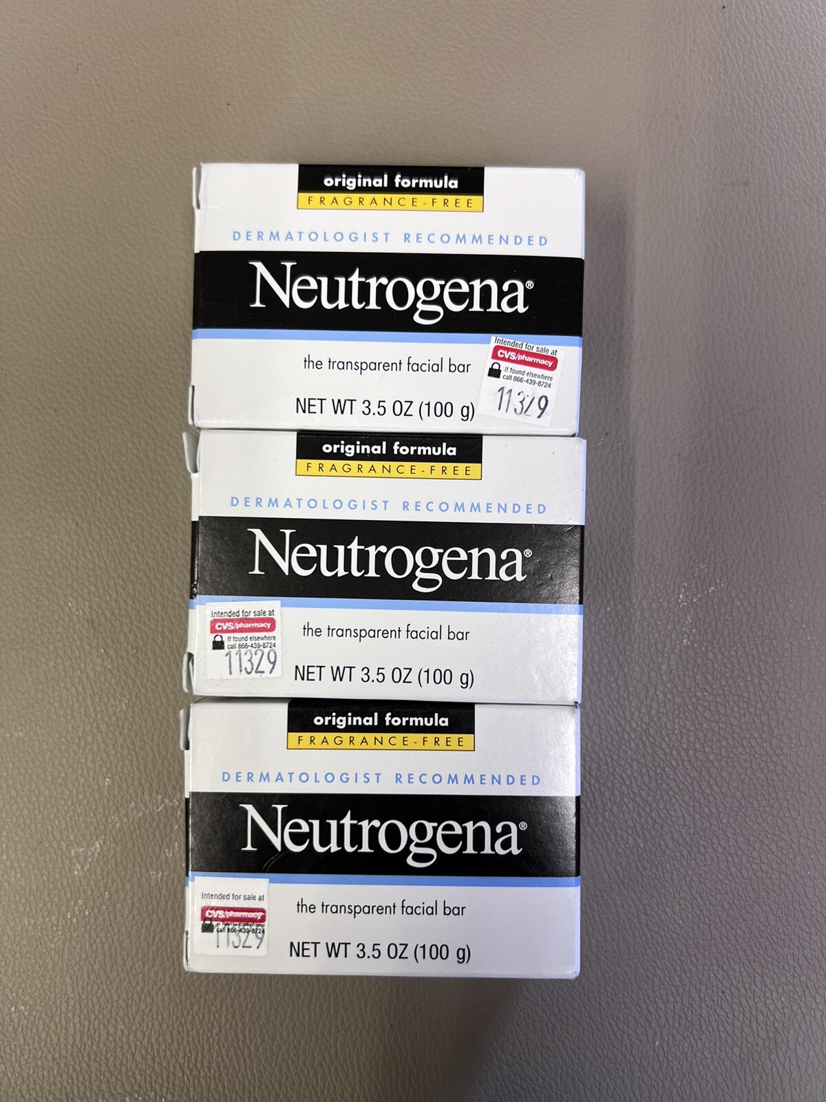 3X Neutrogena Transparent Facial Bars 3.5 Oz. Each – 3 LOT