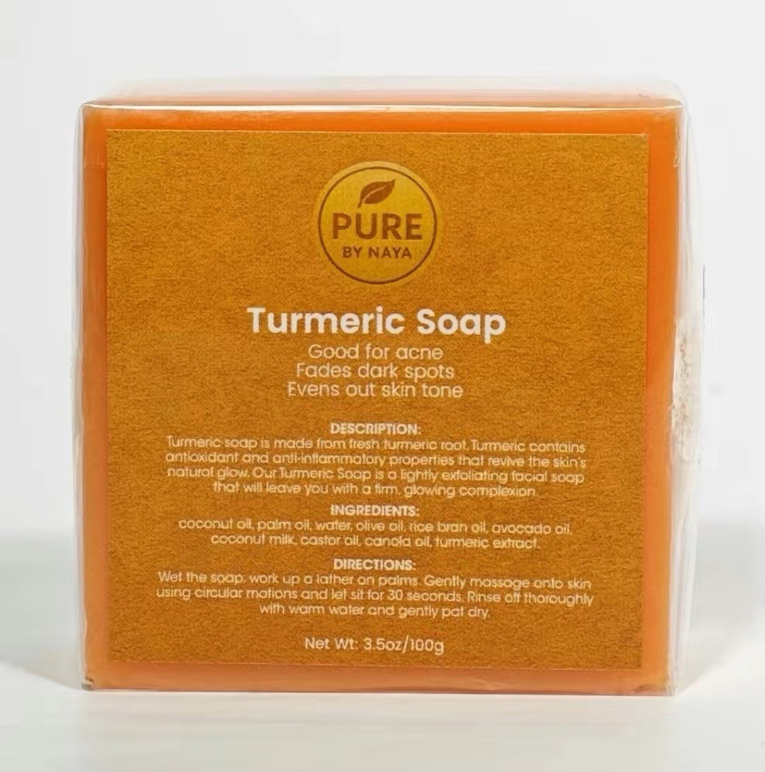 PURE by NAYA Brightening Turmeric Soap Bar, 3.5 oz (Face/Body/Hands)