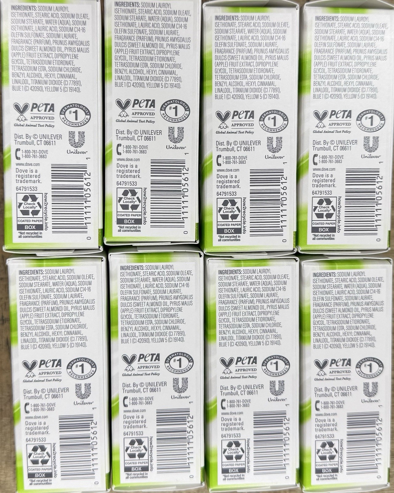 8 Bars Dove Soap Plant Milk Cleansing Bar Soap Almond Milk & Green Apple