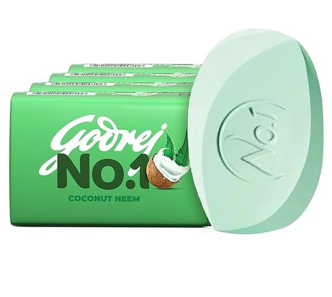Godrej No.1 Bathing Soap Coconut & Neem Soap 100 gm each ( pack of 5 ) fast ship