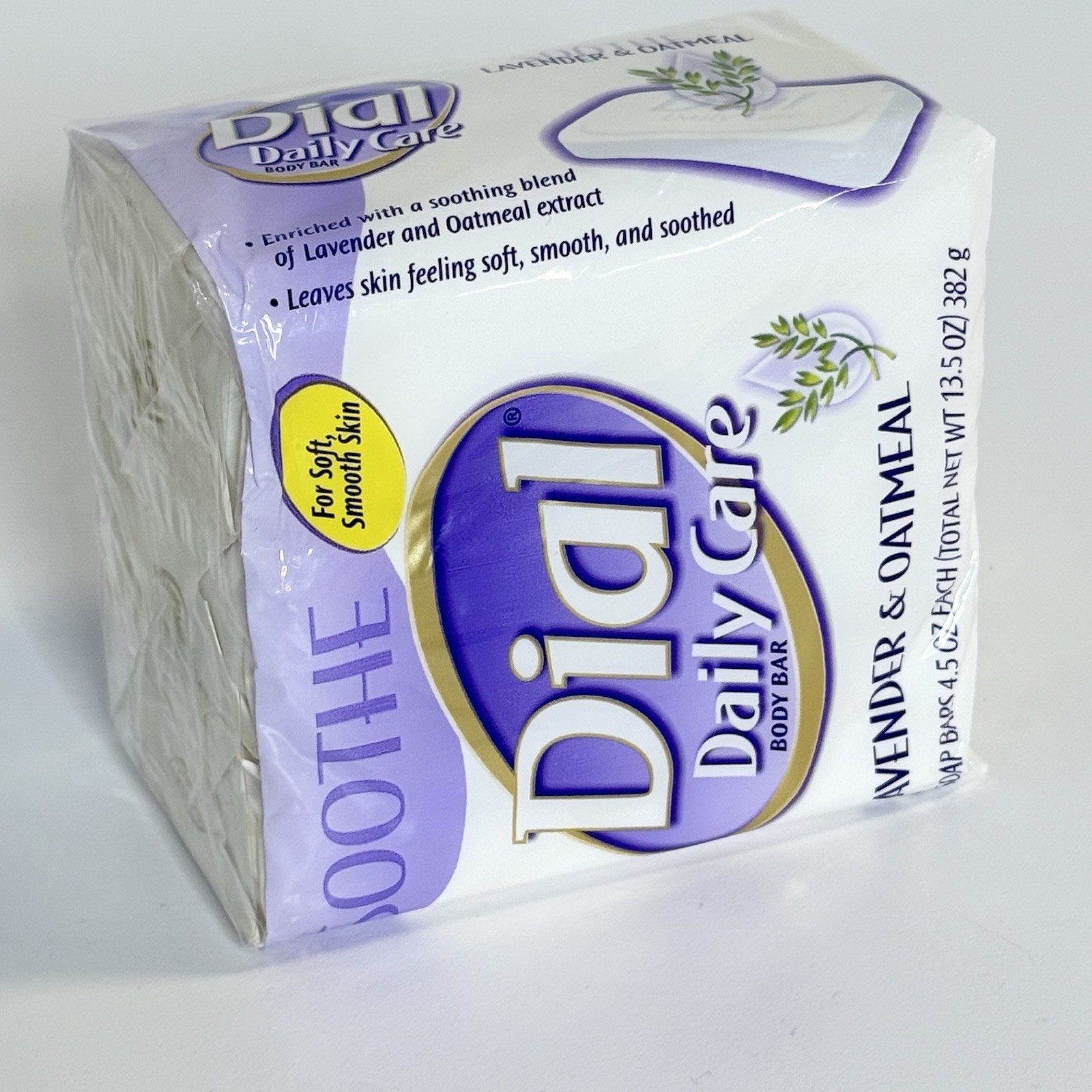 Dial SOOTHE Daily Care Body Bar Lavender & Oatmeal 3 Soap Bars Discontinued 2005