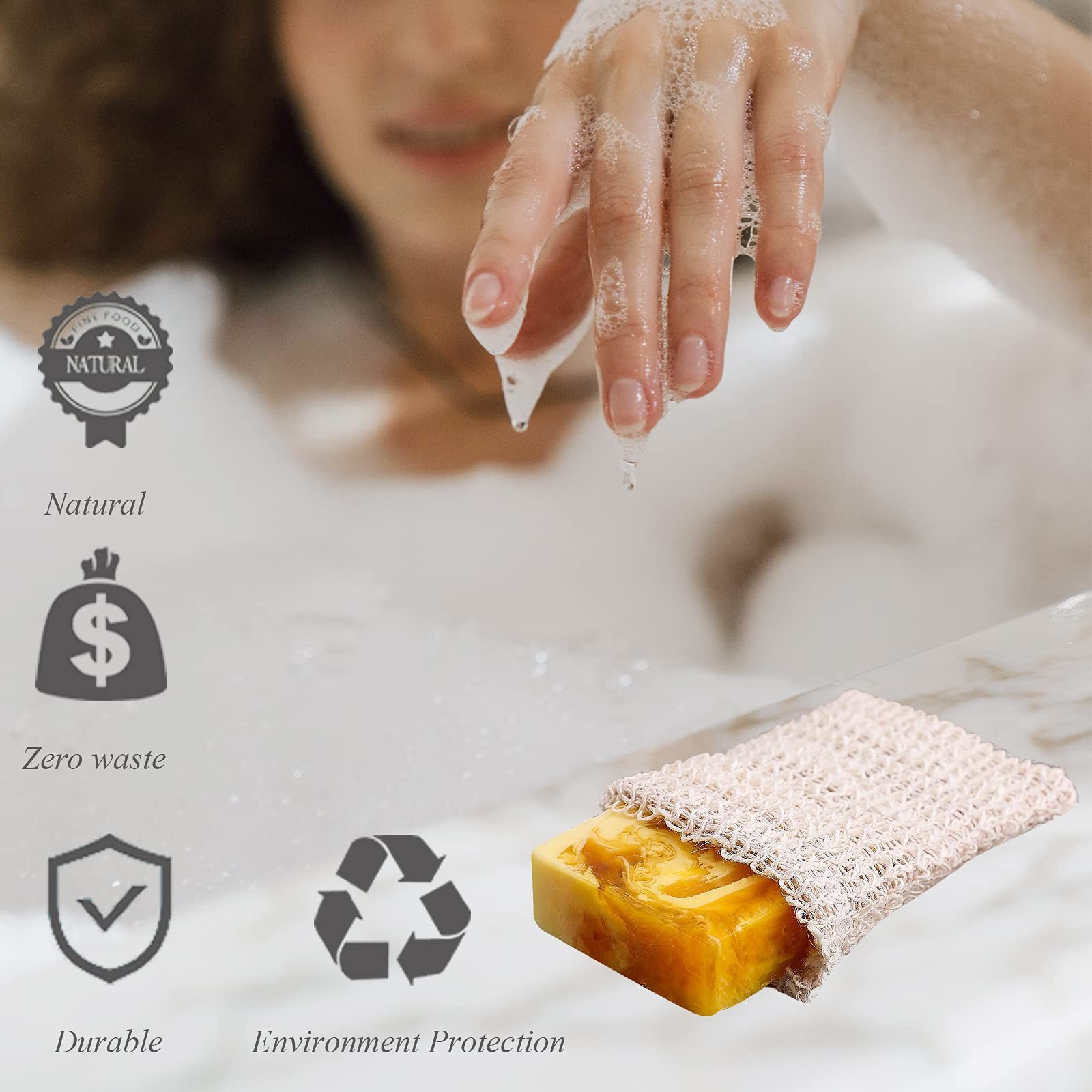 ZEPELOFFY Soap Bag,5 Packs Bar Saver 1 Count (Pack of 5), Beige(5 packs)