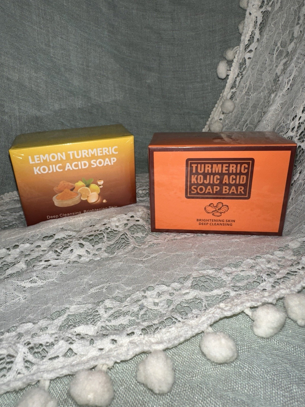 Turmeric Kojic Acid Soap Bars. Dark Spot Remover, Whitening Cleansing 2 Bars 7oz