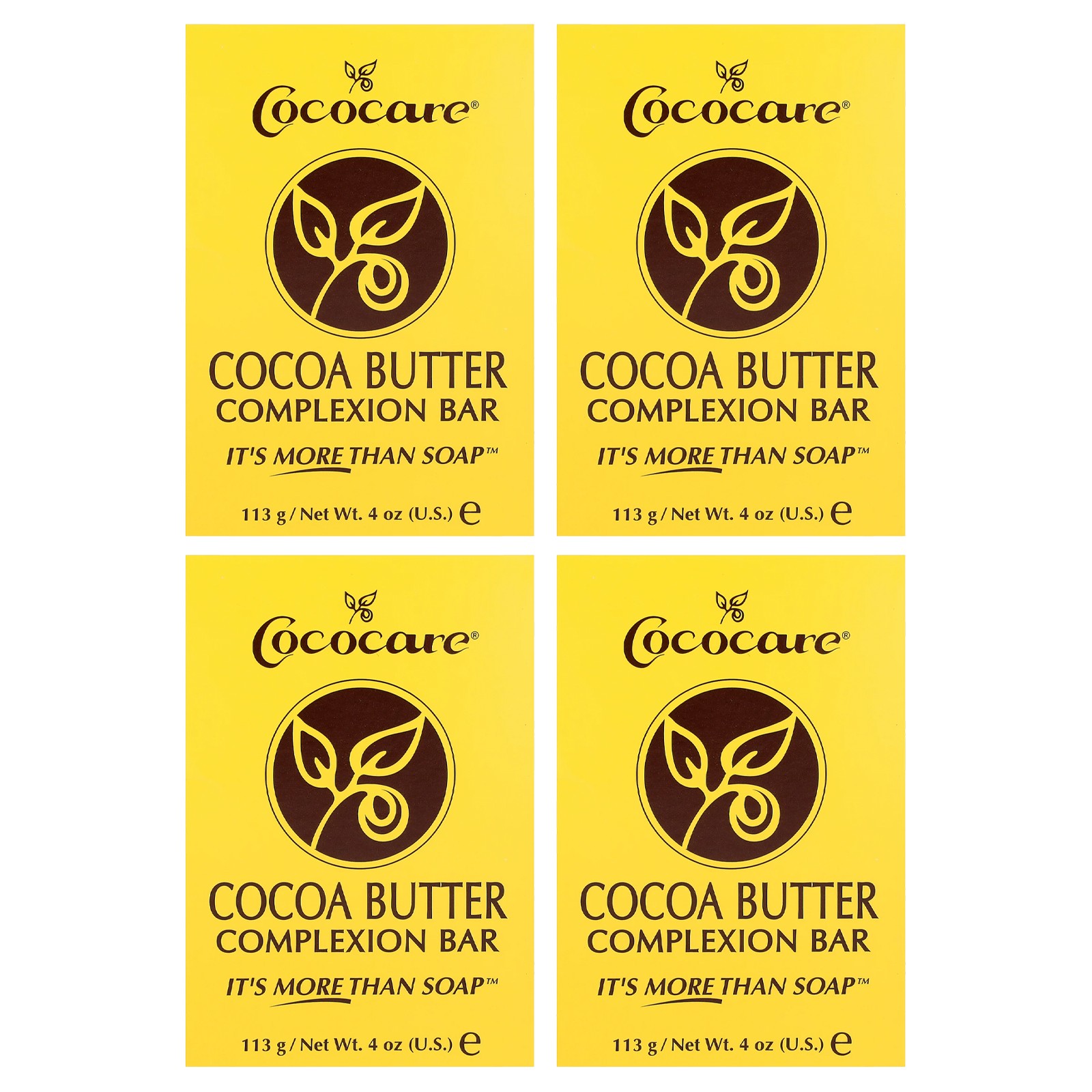 Cocoa Butter Complexion Bar Soap, 4 Pack, 4 oz (113 g) Each
