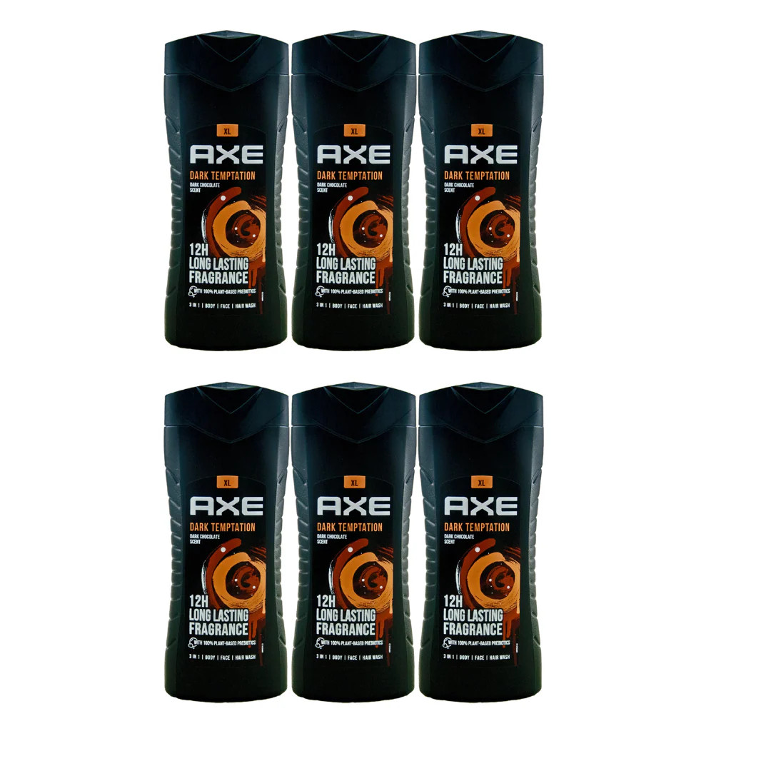 AXE XL 3 in 1 Body Wash Dark Temptation 13.5oz/400ml – Pack of 6
