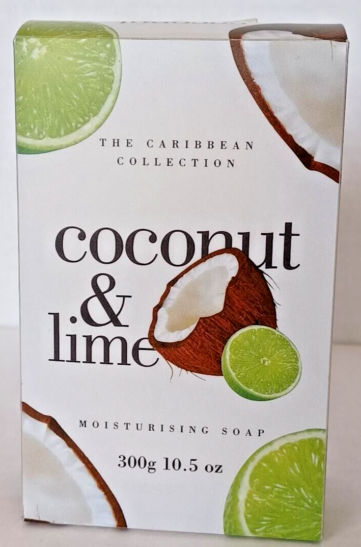 Large The Caribbean Collection Coconut & Lime Moisturising Soap 300g 10.5oz New