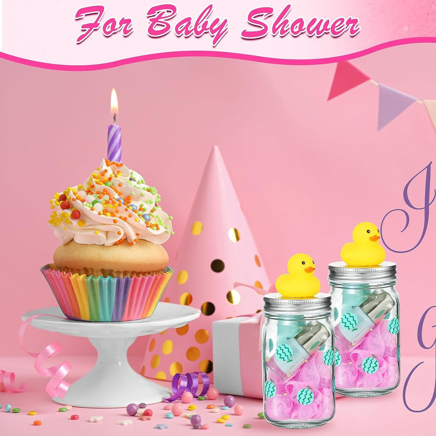 Suttmin 50 Pcs Bath Sponge Shower Loofahs Bulk or Pink