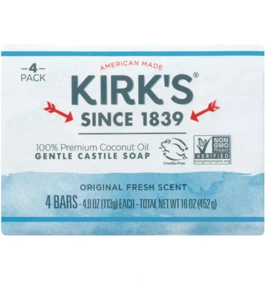 Kirk’s Original Fresh Scent Gentle Castile Soap 4 Ct Pack