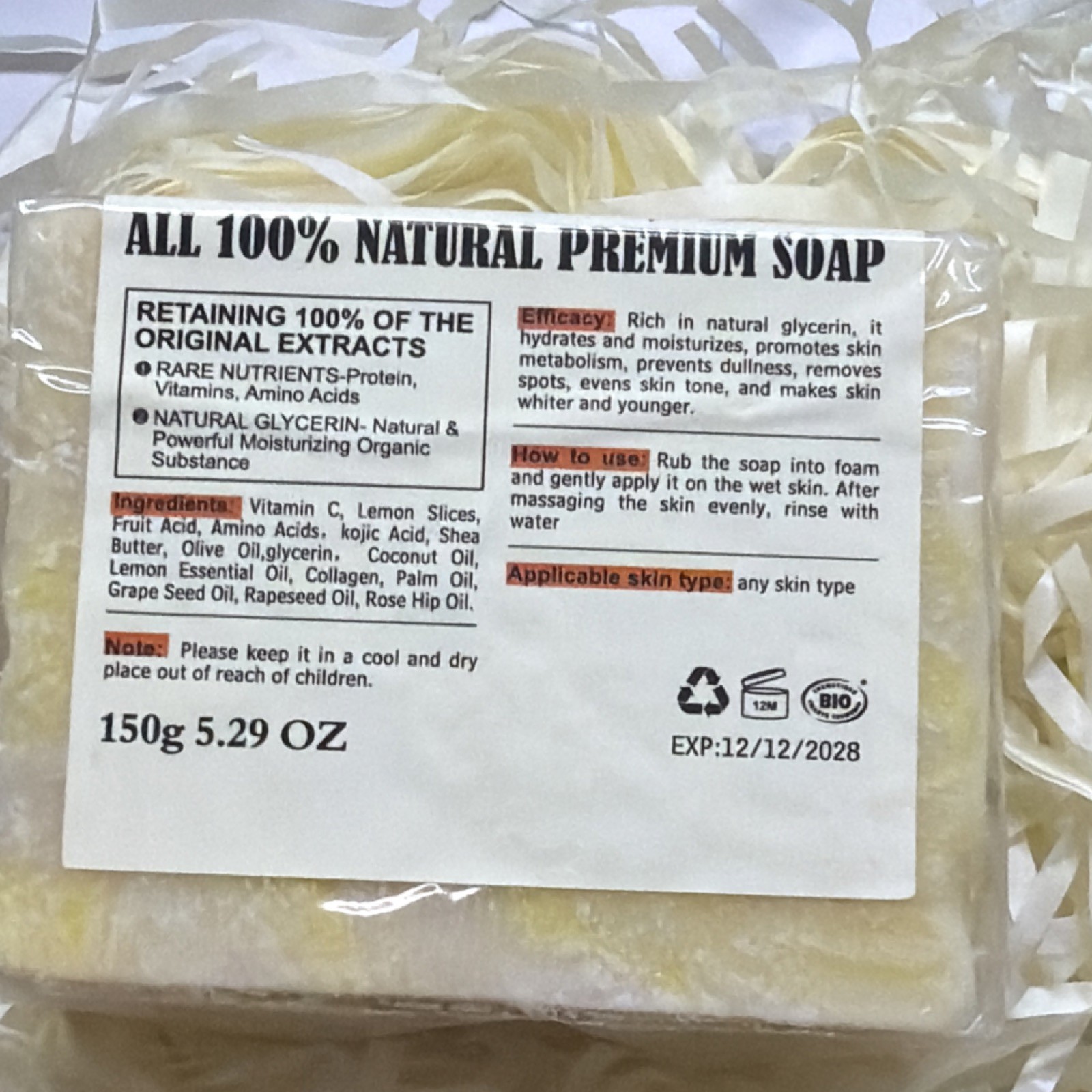 Rose Balance Beauty Whitening Soap Pure Lemon Moisturizing Bar 5.29 oz