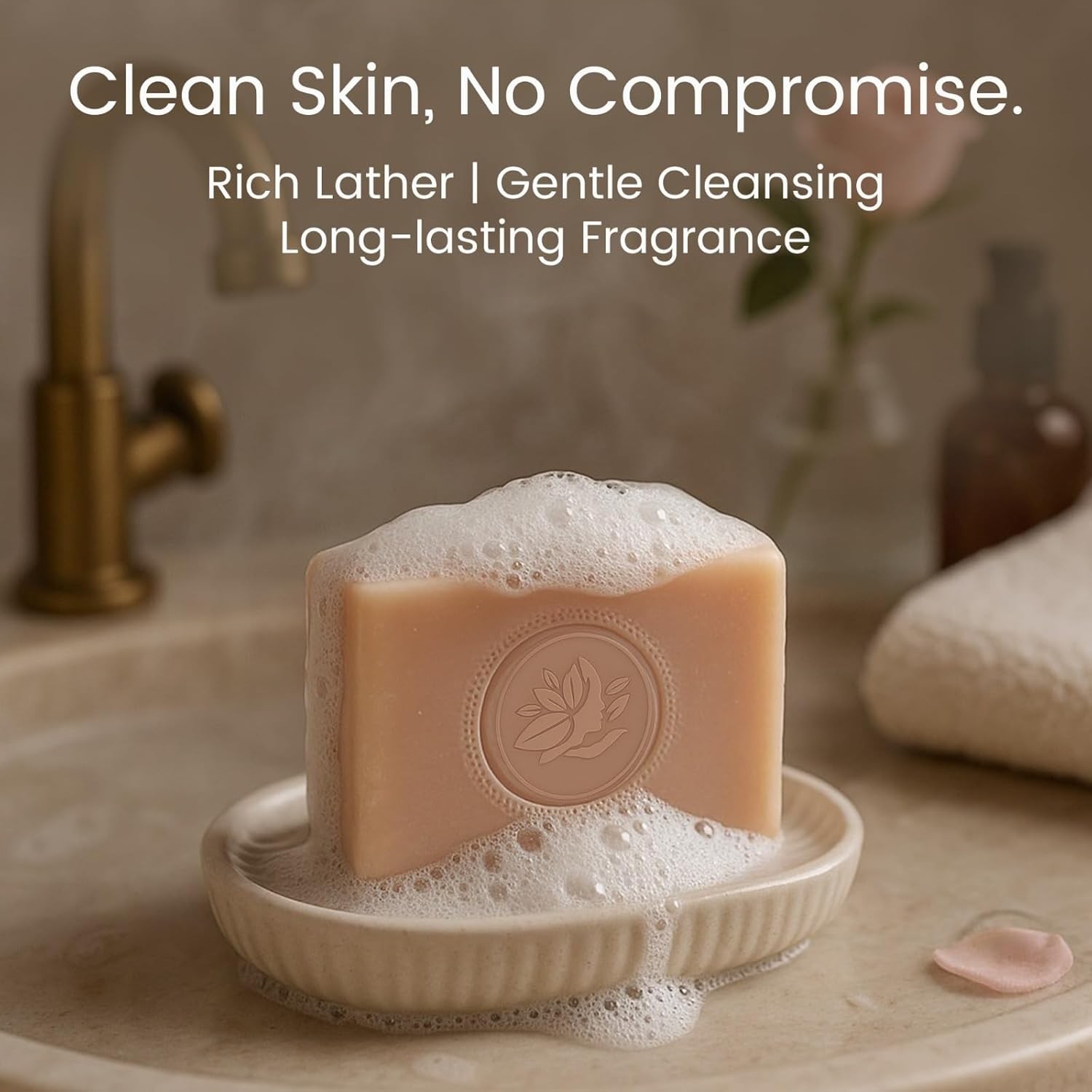 Naija Organics Rose Natural Bath Soap |Anti Aging,Chemical-Free,Skin Brightening